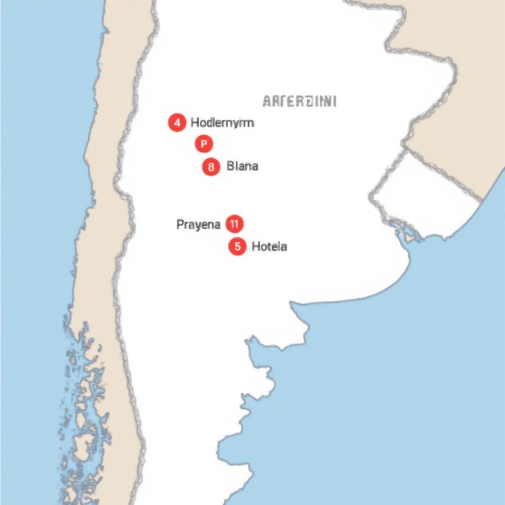 Mapa de estaciones YPF en Argentina