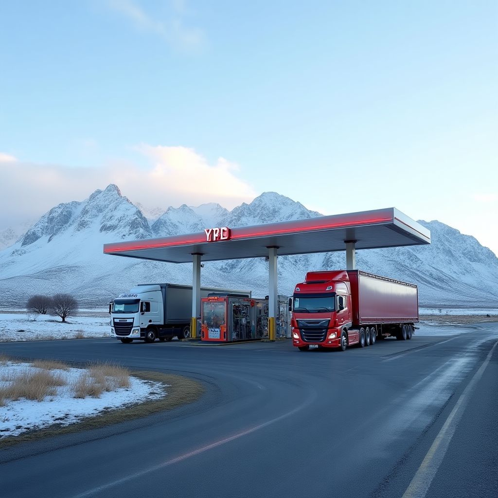 Estación YPF en ruta patagónica